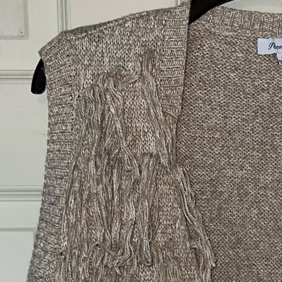 NWOT Fringed Knit Vest by Petal Dew, Beige Tan, large, from Anthro - Picture 4 of 4